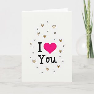 I Love You Pink Hearts Card