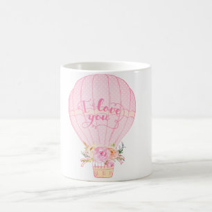 I Love You Pink Hot Air Balloon Mug