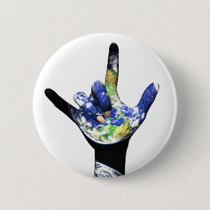 I Love You Planet Earth Button