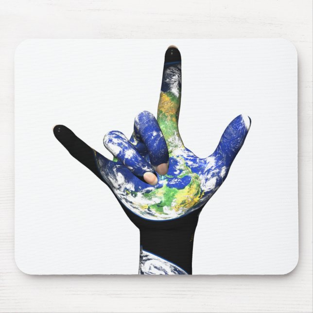 I Love You Planet Earth Mousepad (Front)