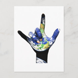 I Love You Planet Earth Postcard