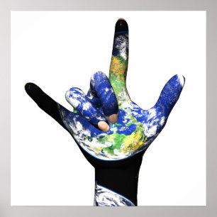 I Love You Planet Earth Poster