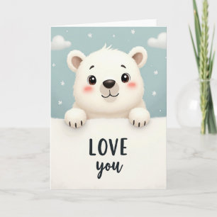 I Love You Polar Bear Card