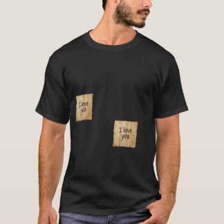 "I Love You" Post-it Notes Minimalist Black T-Shir T-Shirt