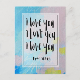 I Love You Postcard with original art