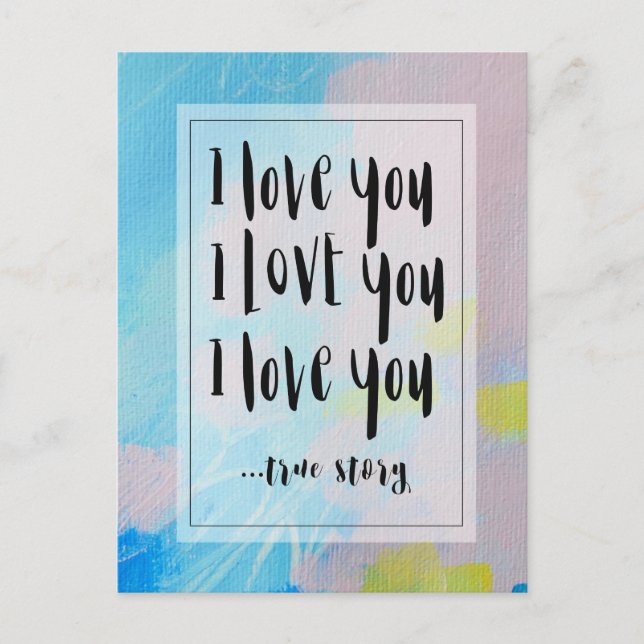 I Love You Postcard with original art (Front)