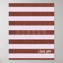 I love you poster pink burgundy