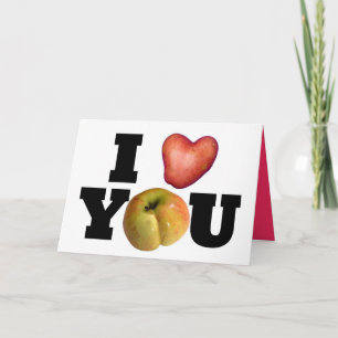 I LOVE YOU Potato Heart Valentine's Day Greeting Holiday Card