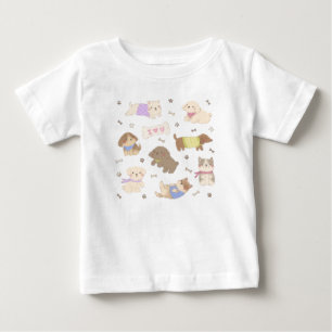 I Love You Puppies Illustration Baby T-Shirt