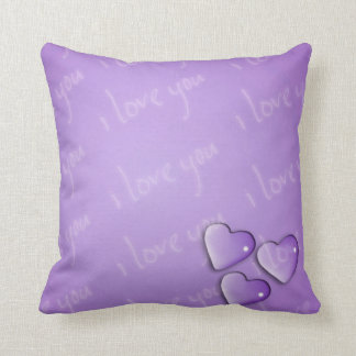 I Love You Purple Cushion