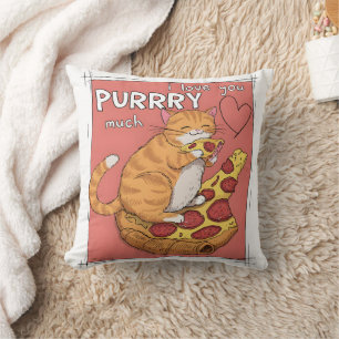 I Love You Purrry Much Funny Cat Lover Gift  Cushion