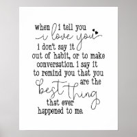 I love you quote wedding anniversary gift