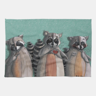 I love you raccoons tea towel