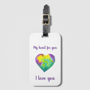  I love you rainbow  heart  Valentine's Day  Luggage Tag