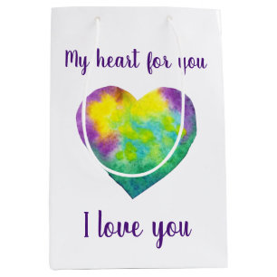  I love you rainbow  heart  Valentine's Day   Medium Gift Bag