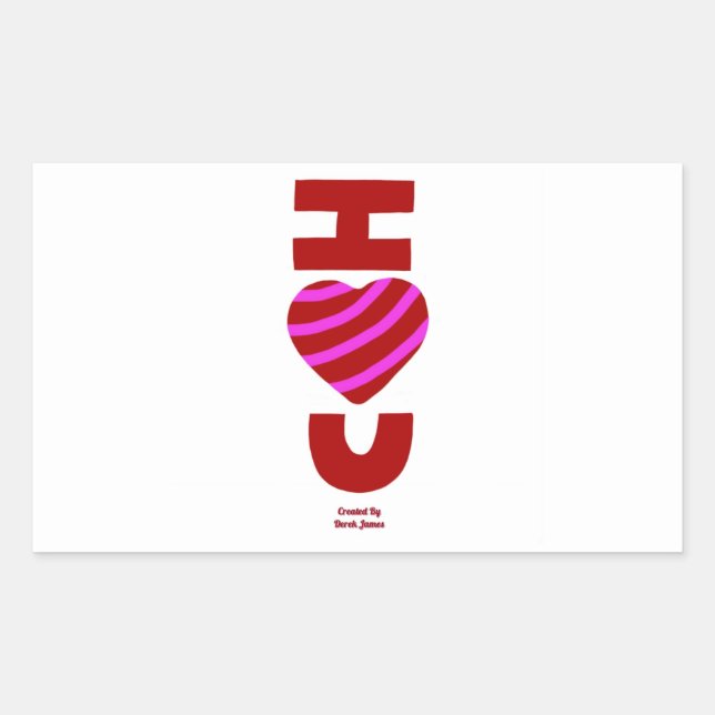 I Love You Rectangle Sticker (Front)