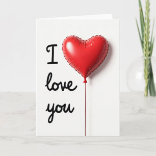 I Love You Red Foil Heart Balloon Card