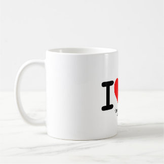 I Love You: Red Heart Custom Names & Date Coffee Mug