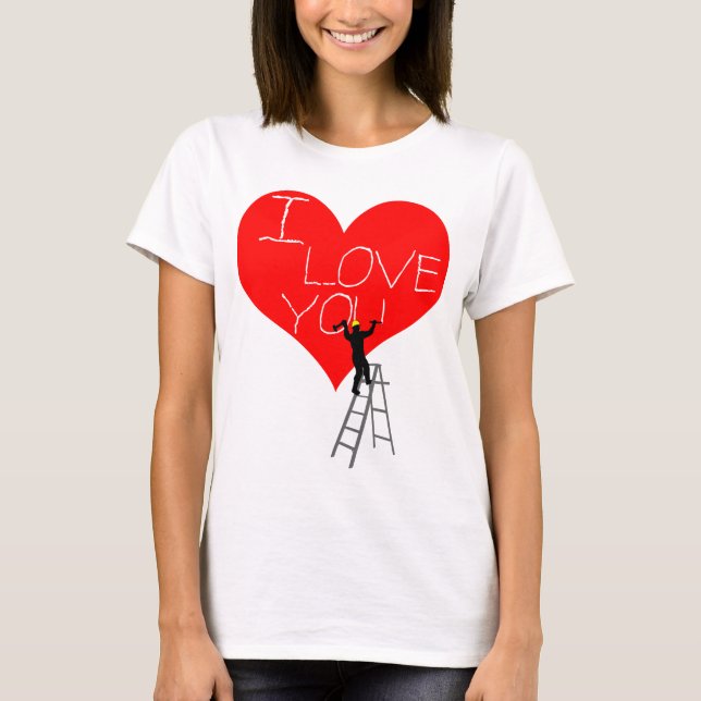 I Love You Red Heart funny cool unique T-Shirt (Front)