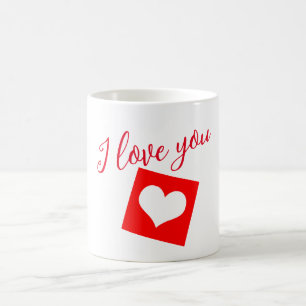 I love you red hearts coffee mug
