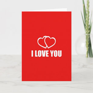 I Love You Red Smooth Hearts Card
