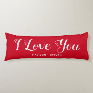 I Love You Red Valentines Day Gift For Girlfriend Body Cushion