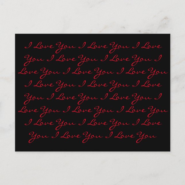 "I Love You" ...Repeatedly Postcard (Front)