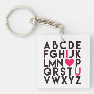 I LOVE YOU - Romantic Alphabet Key Ring