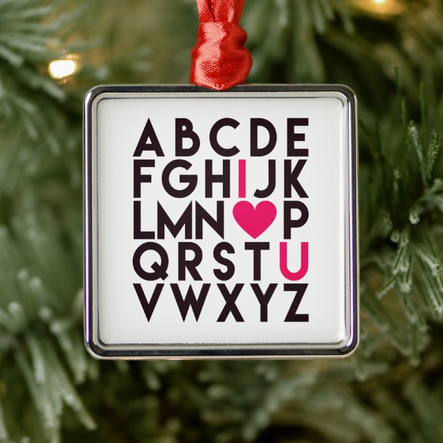 I LOVE YOU - Romantic Alphabet Metal Ornament (Tree)