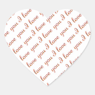 I Love You Romantic Typography Valentine Heart Sticker