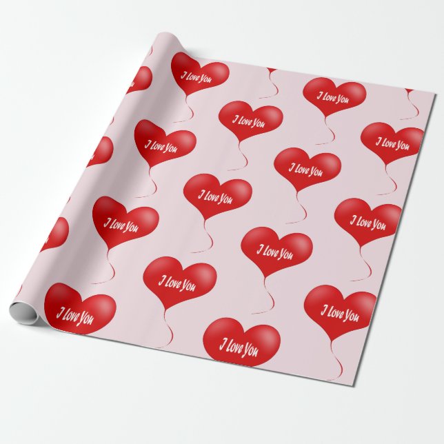 I love you - Romantic wrapping paper (Unrolled)