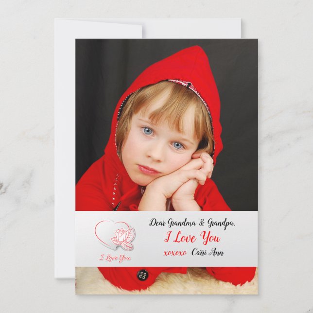 I Love You Rose Photo Card (Front)