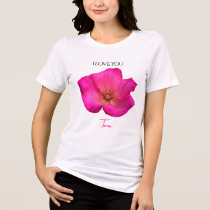 I Love You - Rose -Valentines Personalised Tri-Blend Shirt