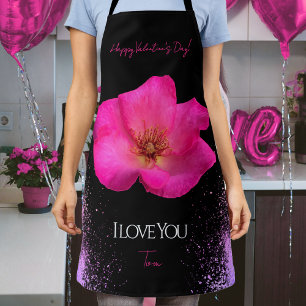 I Love You - Rose -Valentines Personalized Trendy Apron