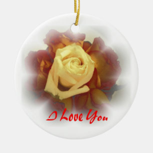 I Love You Roses Ceramic Ornament