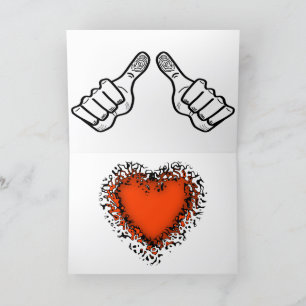 I Love You said w/ hand gestures & colourful heart Holiday Card