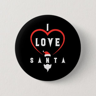 I Love You Santa Christmas 6 Cm Round Badge