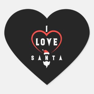 I Love You Santa Christmas Heart Sticker