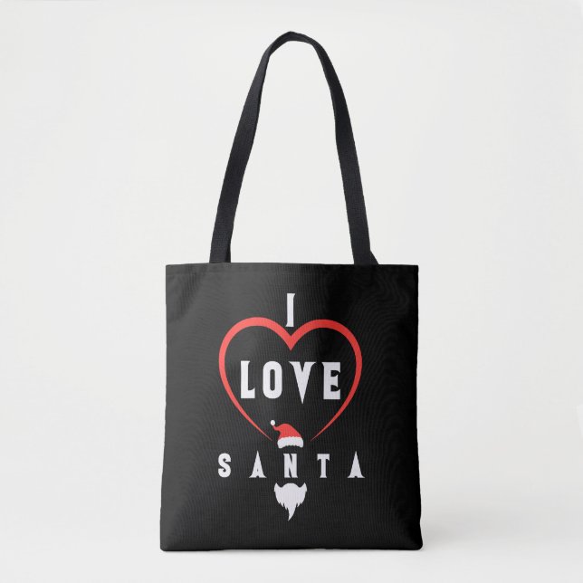 I Love You Santa Christmas Tote Bag (Front)