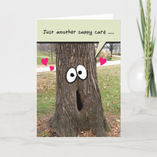 I Love You Sappy Tree with Hearts Greeting Card