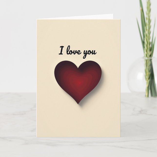 I Love You Script Gradient Heart Card (Front)