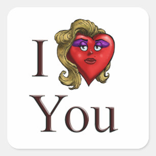 I Love You Shes Heart Square Sticker
