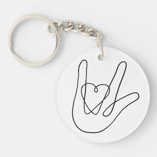 I love you Sign  Key Ring (Front)