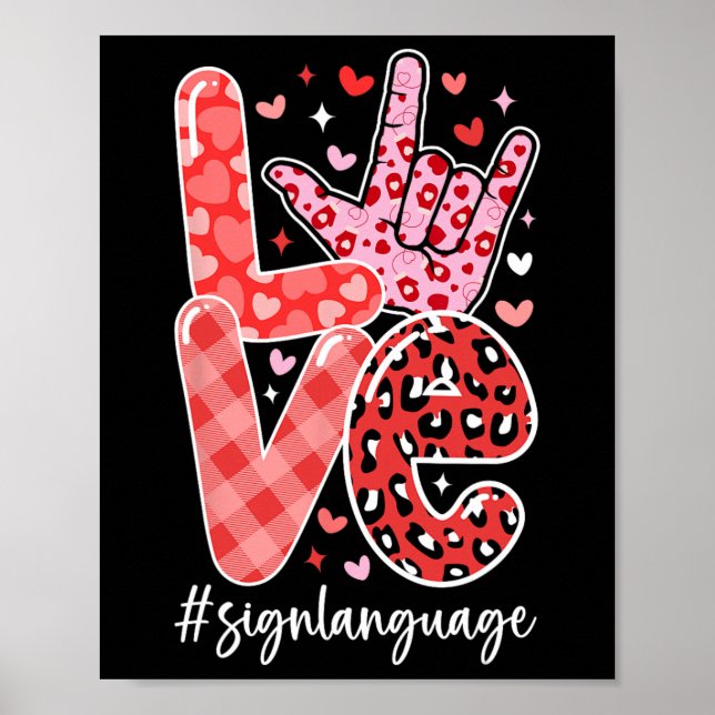 I Love You Sign Language Asl Valentine's Day Deaf  (Front)