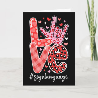 I Love You Sign Language Asl Valentine's Day Deaf  Card