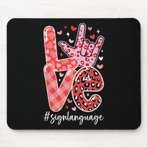 I Love You Sign Language Asl Valentine's Day Deaf Mouse Pad