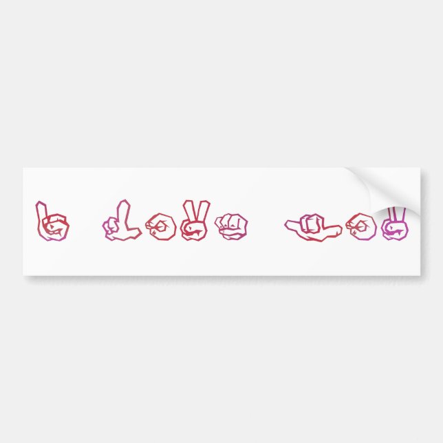 I love you sign language bumper sticker (Front)