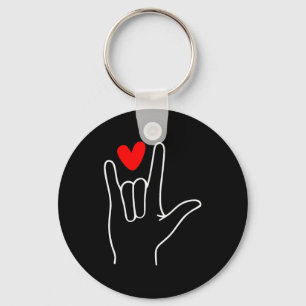 I Love You Sign Language Cute Happy Valentine’s Da Key Ring