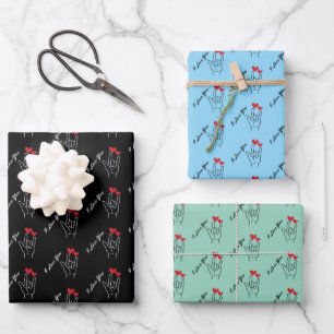 I Love You - Sign Language - Deaf Awareness Wrapping Paper Sheet