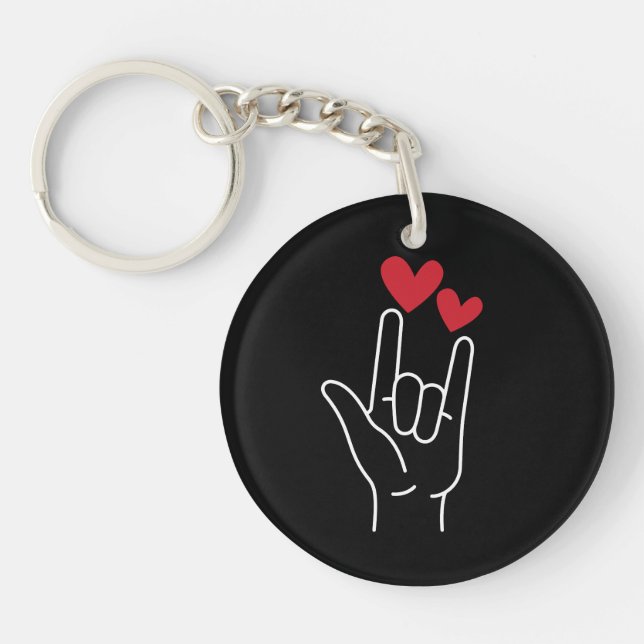 I Love You Sign Language Key Ring (Front)